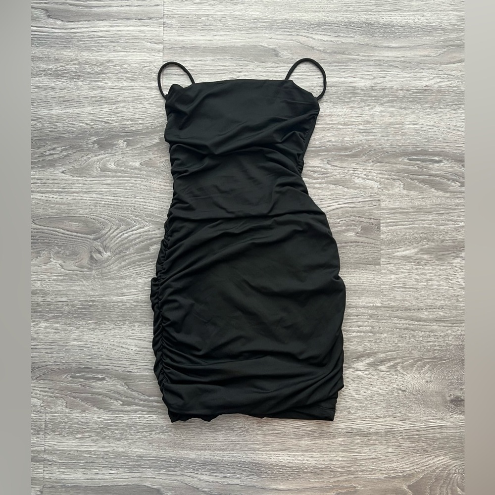 Princess Polly Black Ruched Mini Dress - Picture 3 of 11